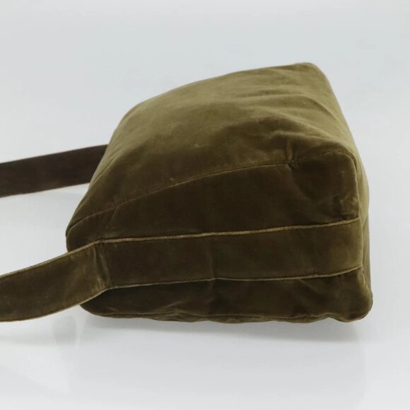 PRADA Shoulder Bag Velor Khaki Auth ep8096 - Picture 6 of 16